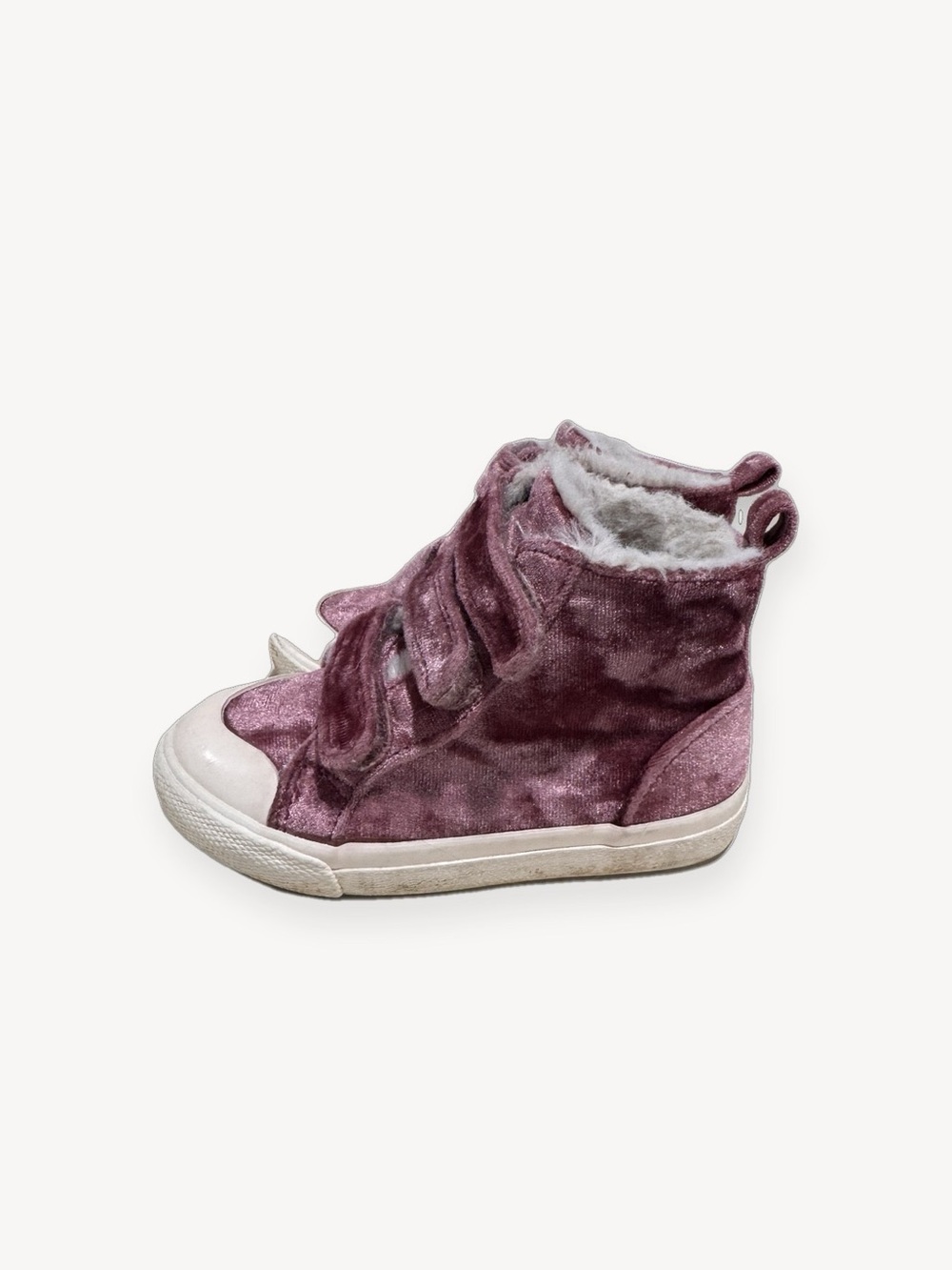 Cat & Jack Plush Velvet High-Top Sneakers in Dusty Mauve